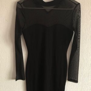 Forever21 black long sleeved mesh Dress